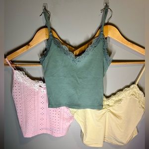 bundle of lacy tanks